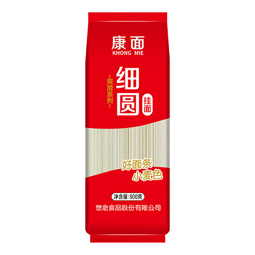 康面立体袋装爽滑细圆挂面 900g